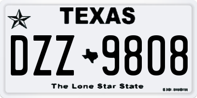 TX license plate DZZ9808