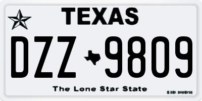 TX license plate DZZ9809