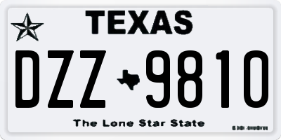 TX license plate DZZ9810