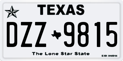 TX license plate DZZ9815