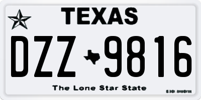 TX license plate DZZ9816