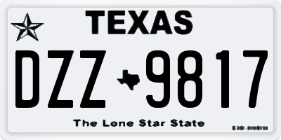 TX license plate DZZ9817