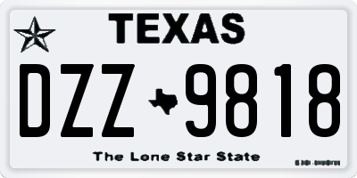 TX license plate DZZ9818