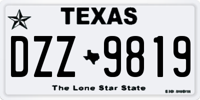 TX license plate DZZ9819