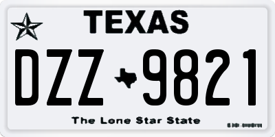 TX license plate DZZ9821