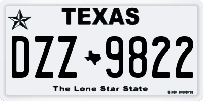 TX license plate DZZ9822