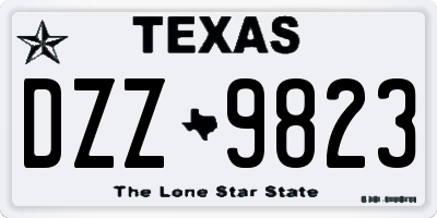 TX license plate DZZ9823