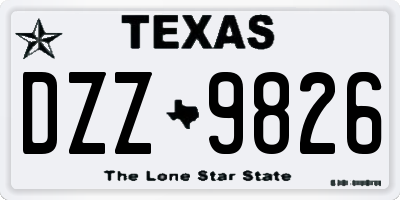 TX license plate DZZ9826