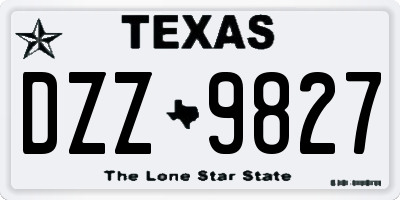 TX license plate DZZ9827