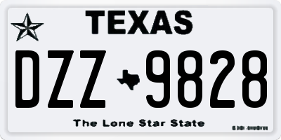 TX license plate DZZ9828