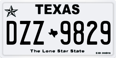 TX license plate DZZ9829