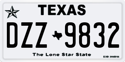 TX license plate DZZ9832