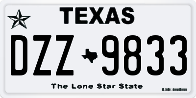 TX license plate DZZ9833