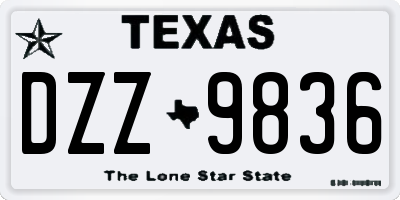 TX license plate DZZ9836