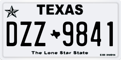 TX license plate DZZ9841