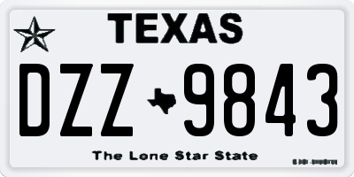 TX license plate DZZ9843