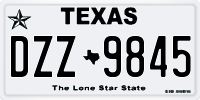 TX license plate DZZ9845