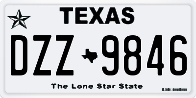 TX license plate DZZ9846