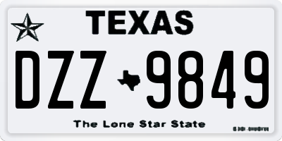 TX license plate DZZ9849