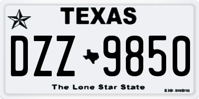 TX license plate DZZ9850