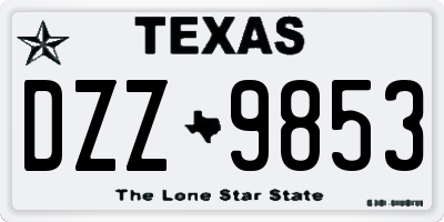 TX license plate DZZ9853