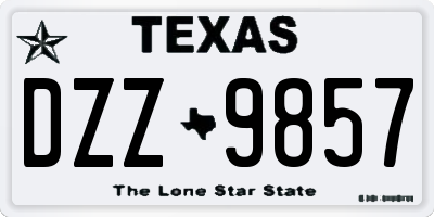 TX license plate DZZ9857