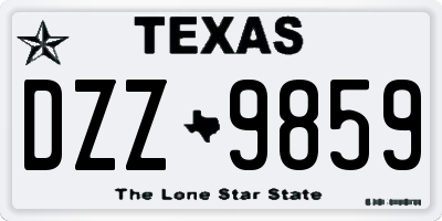 TX license plate DZZ9859