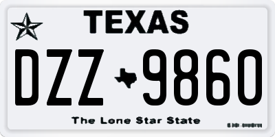 TX license plate DZZ9860