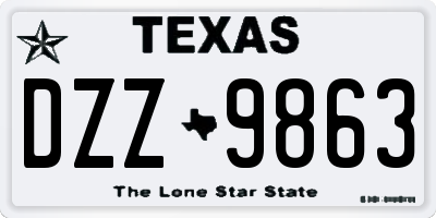 TX license plate DZZ9863