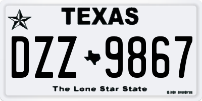 TX license plate DZZ9867