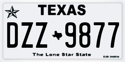 TX license plate DZZ9877