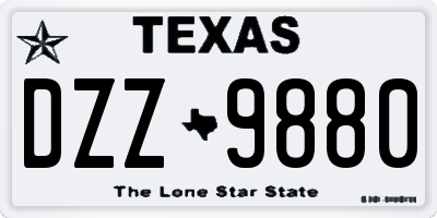TX license plate DZZ9880