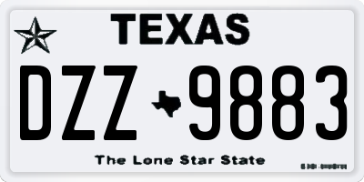 TX license plate DZZ9883