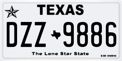 TX license plate DZZ9886