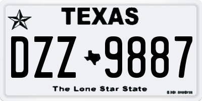 TX license plate DZZ9887