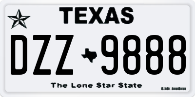 TX license plate DZZ9888