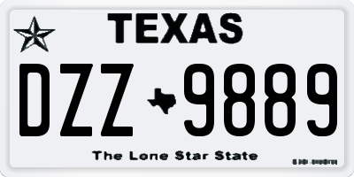 TX license plate DZZ9889