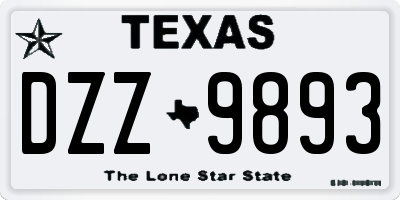 TX license plate DZZ9893