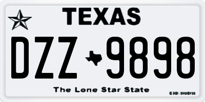TX license plate DZZ9898