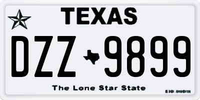 TX license plate DZZ9899