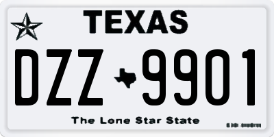 TX license plate DZZ9901