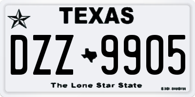 TX license plate DZZ9905