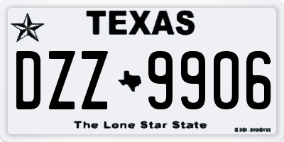 TX license plate DZZ9906