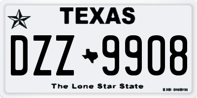 TX license plate DZZ9908