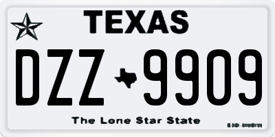 TX license plate DZZ9909