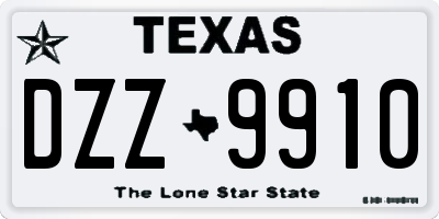 TX license plate DZZ9910