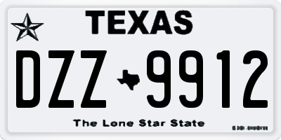 TX license plate DZZ9912