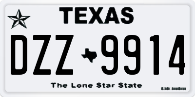 TX license plate DZZ9914