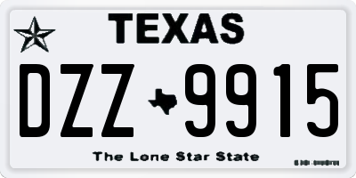 TX license plate DZZ9915