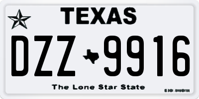 TX license plate DZZ9916